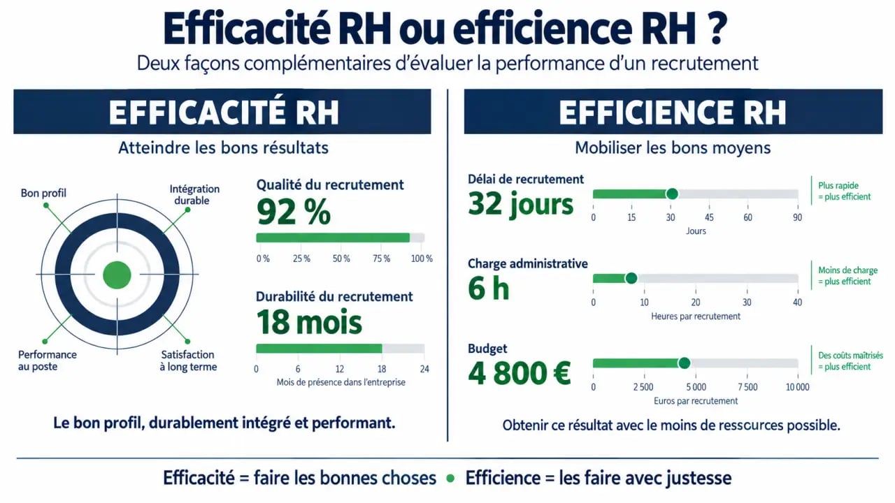 Différence entre efficacité RH et efficience RH dans la performance ressources humaines